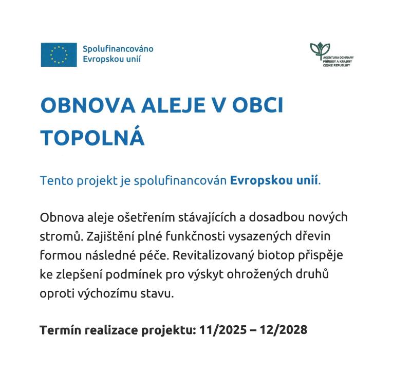 Obnova Topolové aleje